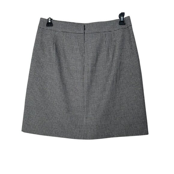Ann Taylor Factory Women SZ 8 Black Houndstooth Button Accent Knee Skirt Lined - Picture 2 of 9